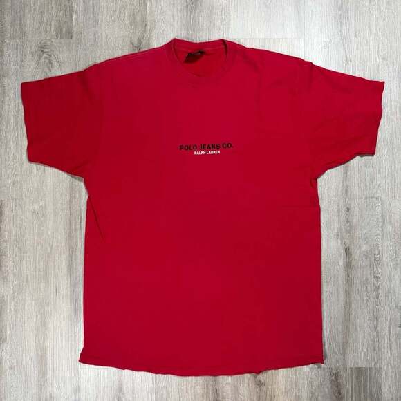 Polo Jeans Co. Ralph Lauren Tops - Polo Jeans Co. Ralph Lauren Red Embroidered Logo T-Shirt
